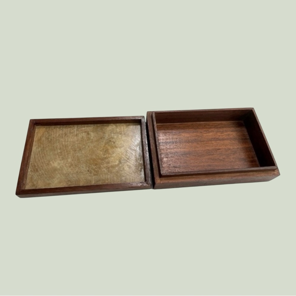 Vintage Elephant Jewelry Box Hand Carved Stone & Wood Trinket Box, boho decor - Picture 10 of 13